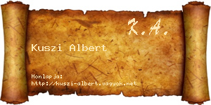 Kuszi Albert névjegykártya