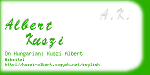 albert kuszi business card